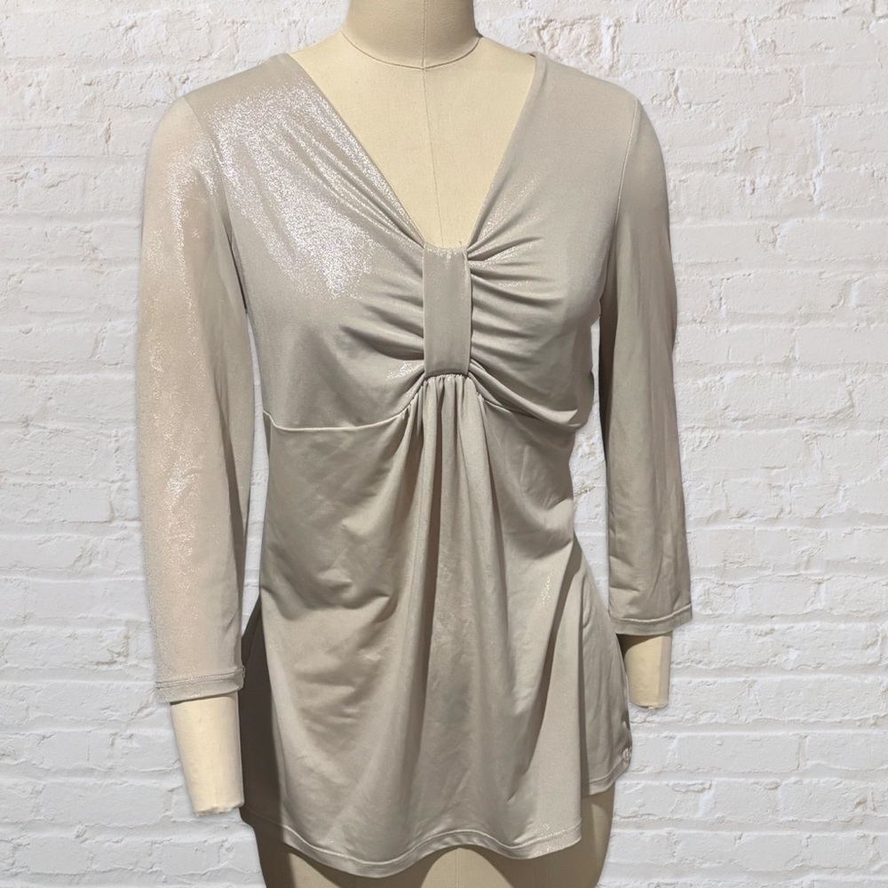 Reba Shimmery Champagne Elegant Women's Top